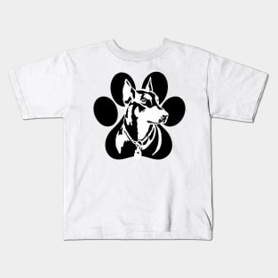 Doberman Paw Art Kids T-Shirt